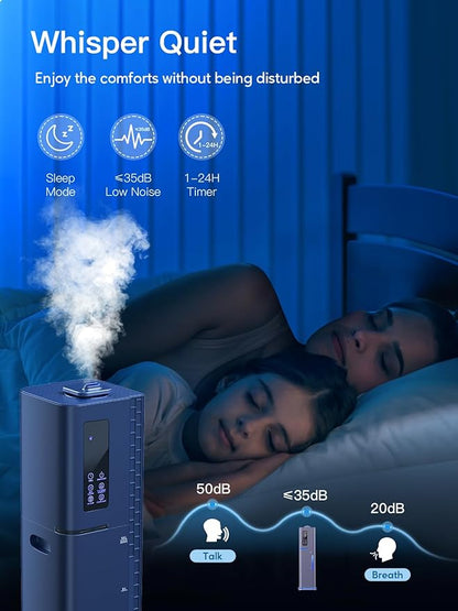 Zeova 10L/2.64Gal Humidifiers for Bedroom, Top Fill Quiet Ultrasonic Cool Mist