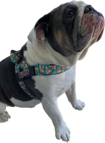 Adjustable Dog Harness– No Pull, No Choke – for English Bulldogs, French Bulldogs, Pugs & Broad-Chested Breeds – Easy, Safe Walks (Pizza, Medium)