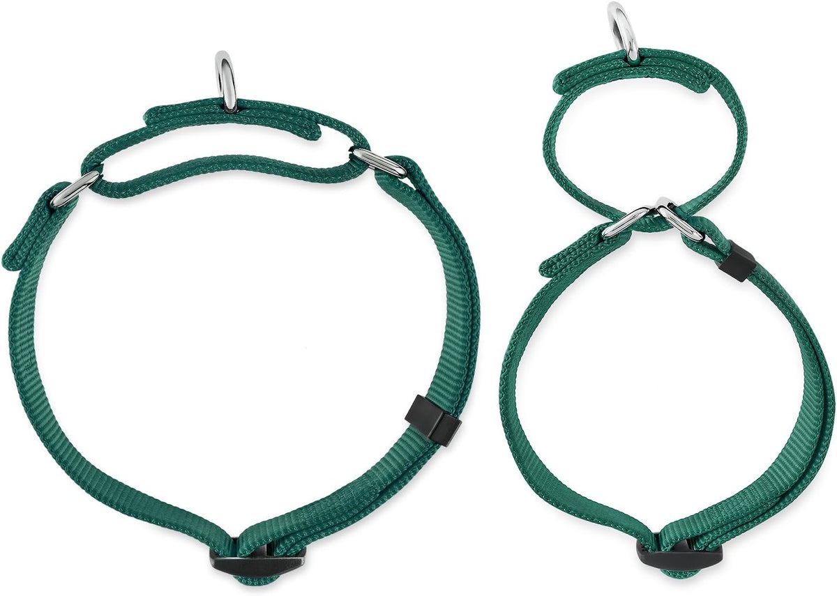 Hyhug Anti - Slip Out Strong Martingale Collar for Large Boy and Girl Dogs Comfy and Safe - Daily Use Walking and Professional Training.(Large,Solid Color Dark Green)