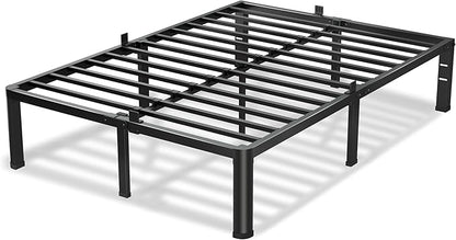 12 Inch King Size Bed Frame, 3500Lbs Heavy Duty Metal Platform with Round Corner Legs Mattress Slide Stopper, Steel Slat Support No Box Spring Needed, Noise Free, Non-Slip, Easy Assembly