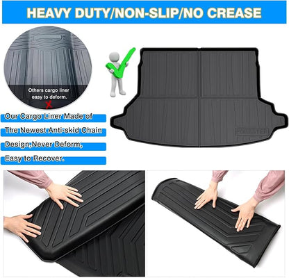Powerty Trunk Mat for 2019-2024 Subaru Forester Accessories Cargo Liner Without Subwoofer All Weather TPO Rear Trunk Liner (Not Fit Models with Subwoofer on Trunk Side)