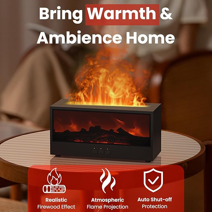 Fireplace Flame Diffuser Air Humidifier, Essential Oil Diffuser