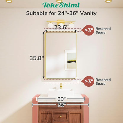 TokeShimi 24x36 Black Bathroom Mirror, Wall Mirror