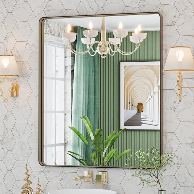 LOAAO 30”X36” Bronze Bathroom Mirrors
