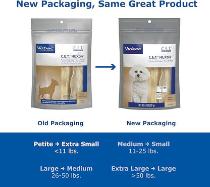 Virbac CET HEXtra Premium Oral Hygeine for Dogs, under 11 lbs(Pack of 1)