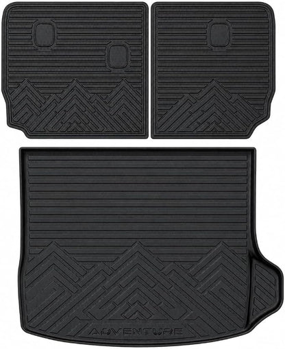 Mixsuper Cargo Liner for Jeep Grand Cherokee 2022-2026 (Not for Grand Cherokee L/WK), All Weather TPE Trunk Cargo Mat with Backrest Protectors Compatible with Grand Cherokee & 4xe
