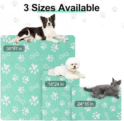 BEAUTYZOO 2 Pack Washable Pee Pads for Dogs,Reusable Puppy Pads 36x41 Aqua | Waterproof Super Absorbent,Non Slip and Leak-Proof Against Urine,Whelping Pads Mats for Puppy Potty Training,Playpen,Crate