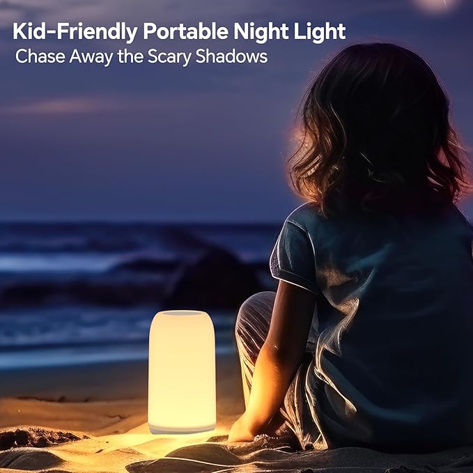 Cordless Table Lamps Rechargeable, Touch Lamp for Bedroom [Sleek Design & RGB Mode] 4-Level Brightness Small Bedside Lamp, LED Lamp Multi-Color Smart Nightstand Light for Living Room Home Gifts