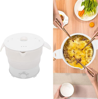 Asixxsix Foldable Electric Cooker, 800W 1.2L Mini Portable Travel Hot Pot