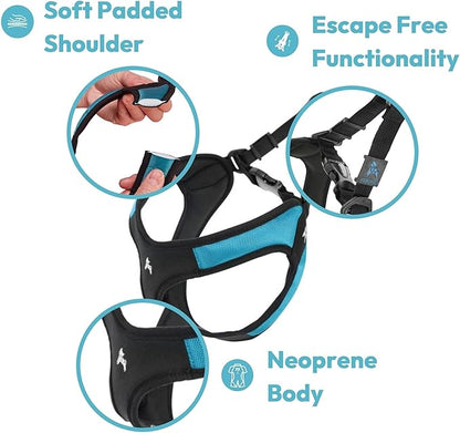 Gooby Escape Free Easy Fit Dog Harness, Step-in, Purple, Large | Patented escape-free frame; Contracts if they back out; Step-in easy on/off; Machine washable; Light POM leash ring
