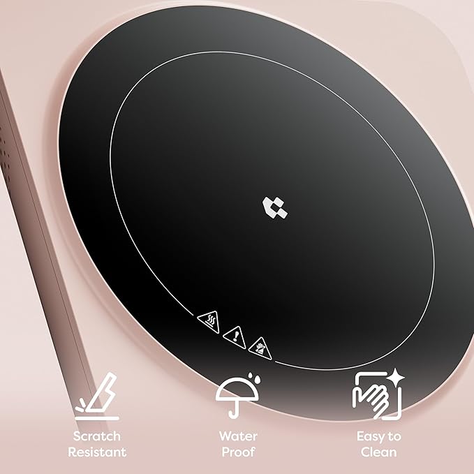 CIARRA CATIH1A-P Portable Induction Cooktop, Slim Single Electric Countertop