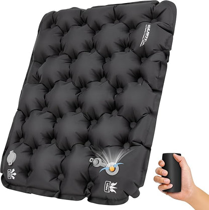 EULANT Inflatable Seat Cushion Lightweight Compact Stadium Seat Pad Camping Travel Air Seat Cushion for Airplane Hiking Bleachers Office Home Sports Events(Black)