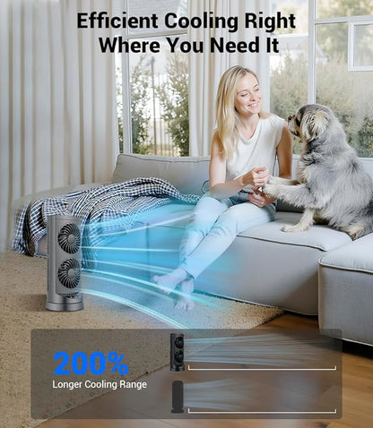 Personal Tower Fan for Bedroom, Portable Desk Table Fan，3 Speeds Cooling