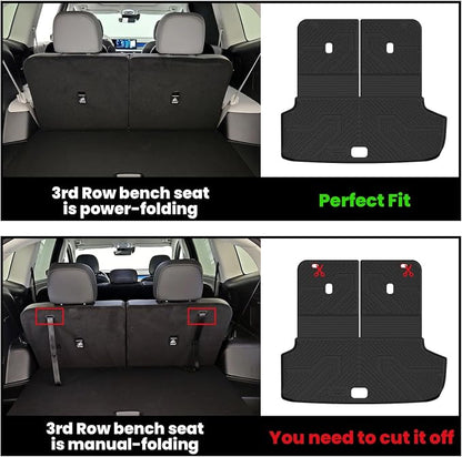 LASFIT Backrest & Cargo Mats for Hyundai Ioniq 9 2026, All Weather TPE Custom Fit Hyundai Ioniq 9 2026 Full Set Car Accessories Backrest Mats & Trunk Liners,Black