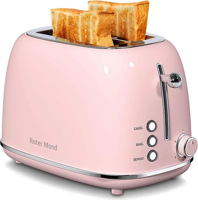 Roter Mond 2 Slice Toaster Retro Stainless Steel