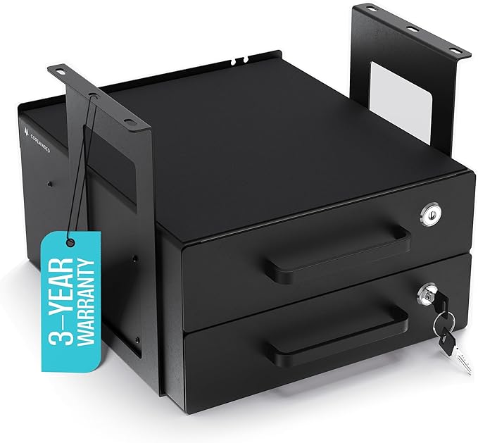 Under Desk Drawer Slide-Out – Lockable Metal Storage Drawers