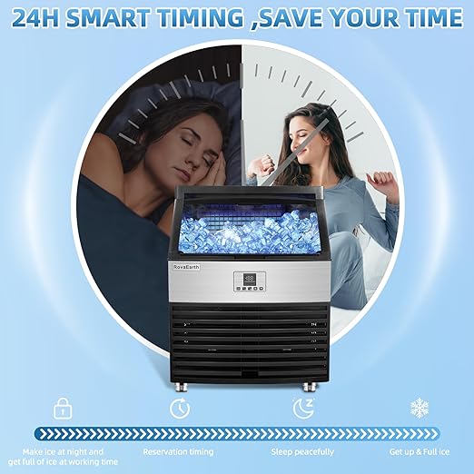 Commercial Ice Maker, 110V Automatic Ice Making Machine Stainless Steel 325