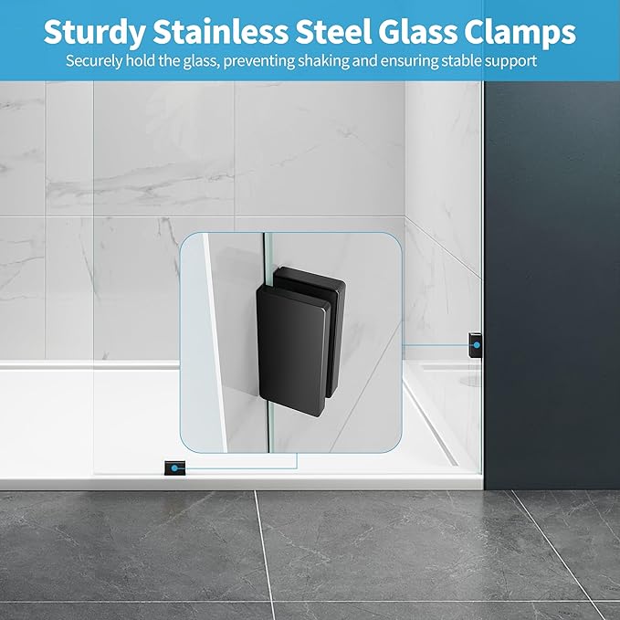 Shower Glass Panel, Frameless Walk in Shower Door