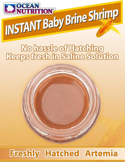 Ocean Nutrition Instant Baby Brine Shrimp Eggs 0.7oz (20g) in Saline Solution, Fish Tank Fry, Betta & Tropical Fish Food for Saltwater & Freshwater Aquarium