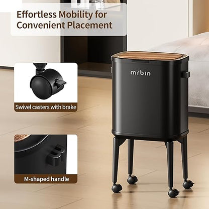 MRBIN Metal Slim Bathroom Trash Can