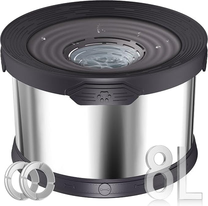 UPSKY 8L Dog Water Bowl No Spill Stainless Steel for Slow Drinking Black | Large Capacity, Spill-proof, Non-slip Design, Durable, For Large Dogs, Messy Drinkers & Multi-pet Homes, Outdoor / Indoor