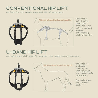 Help 'Em Up® Dog Lift Harness, Full Body Support, Large U-Band (80-125 lbs)