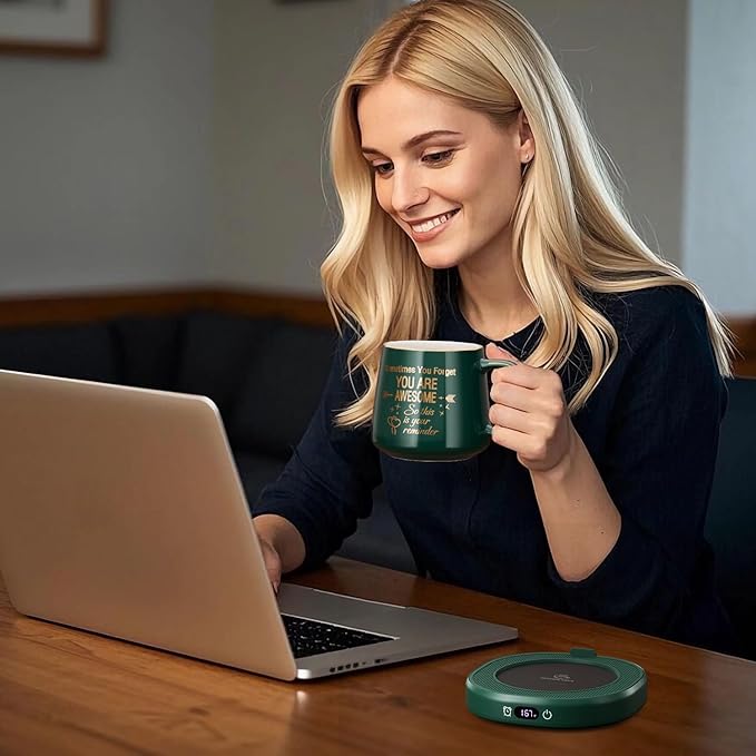 Coffee Mug Warmer & You are Awesome Mug Set, Electric Cup Warmer