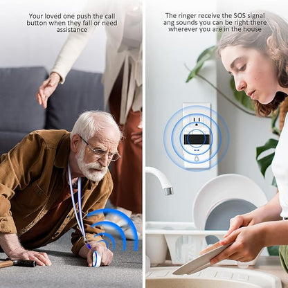 3 Pack Wireless Caregiver Pager Panic SOS Call Button