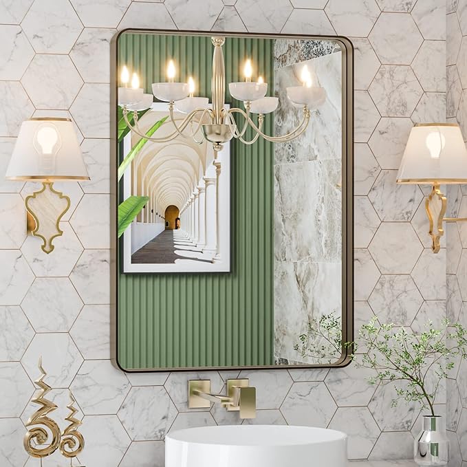 LOAAO 20”X30” Bronze Bathroom Mirrors