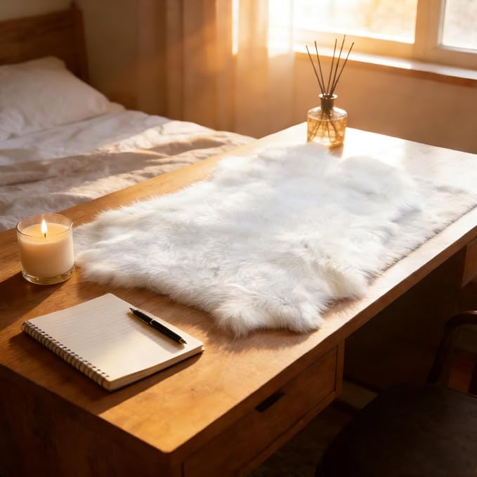 Craft Rabbit Fur Pelt Skin Genuine Tanned Animal Hide with Sewing Quality Leather 12" by 14" for Decoration DIY Crafts Cat Dog Toys Fur Fabric（8Pcs, White）