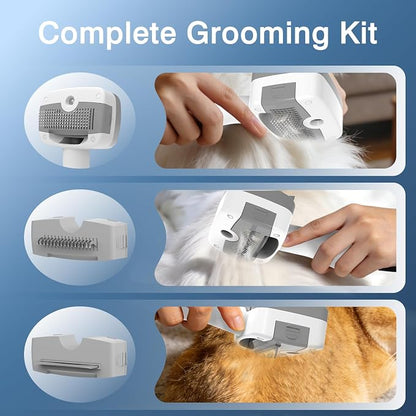 Dog Grooming Vacuum, 13000Pa & 2L Dust Cup & <55dB, 5-in-1 Self-Cleaning Pet Hair Vacuum with Spray Brush for Shedding, Quiet Deshedding Kit for Dogs Cats | self-cleaning with spray brush for shedding,Quiet <55dB,Includes clipper & steam brush,Home gro...