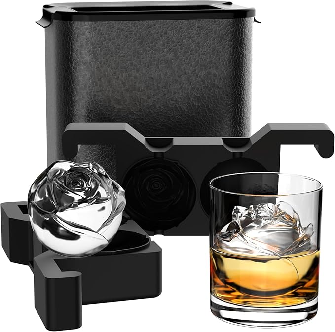 Rose Clear Ice Cube Maker: 2.5 Inch Crystal Clear Ice Cube Tray