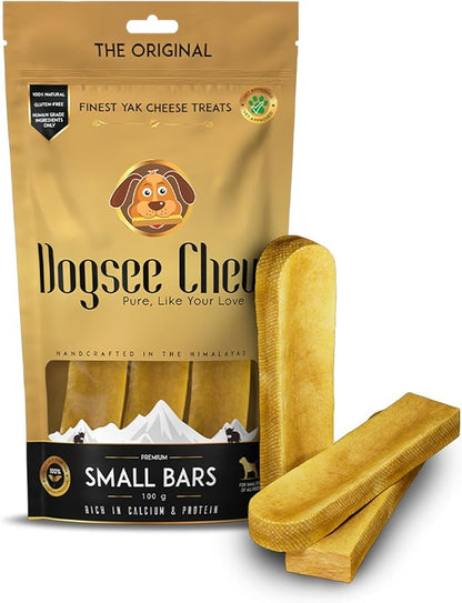 Dogsee Original Himalayan Yak Cheese Dog Chews (Small - 3 Bars) | Fights Plaque and Tartar| Yak Chews for Small Dogs | Rawhide Free | Easily Digestible Dog Treats