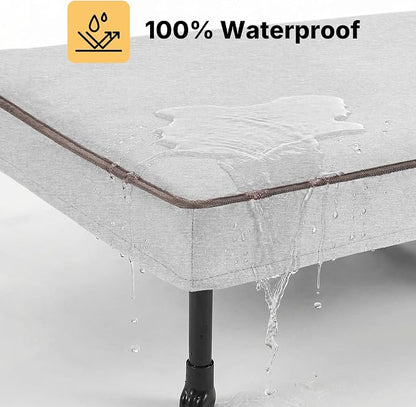 Veehoo Outdoor Elevated Dog Bed with Washable & Waterproof Cushion, Cooling | Medium Raised Dog Cot with Removable Cover, Brethable Mesh, Orthopedic Pet Bed for Indoor & Outdoor, 32" x 25", Dark Grey