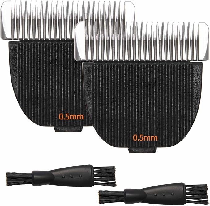 2 Pack Dog Grooming Replacement Blade Compatible with Oneisall Low Noise Dog Clippers, Dog Hair Vacuum Clipper Made of Ceramic Blade & Stainless Steel Blade Size 0.5mm