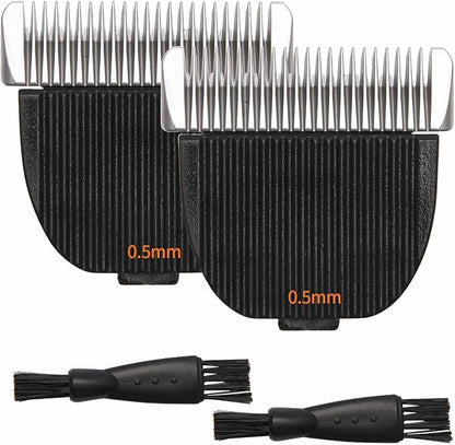 2 Pack Dog Grooming Replacement Blade Compatible with Oneisall Low Noise Dog Clippers, Dog Hair Vacuum Clipper Made of Ceramic Blade & Stainless Steel Blade Size 0.5mm