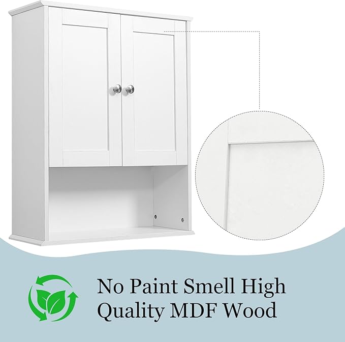 Bathroom Cabinet Wall Mounted Over Toilet Storage Cabinet, 24x30 Inch Wooden
