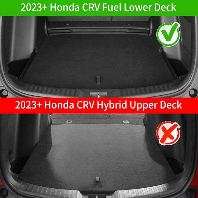 Rongtaod Cargo Mat Compatible with 2023 2024 2025 2026 Honda CRV Trunk Mat Cargo Liner TPE All Weather Back Seat Cover Protector CR-V Accessories (Fit Lower Deck,Backrest Mats+Trunk Mat)