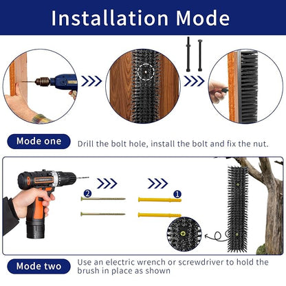 Livestock Scratch Brush With 8 Screws，Animal Back Scratching Brush for Cow,Cattle,Sheep, Horses,Pigs，Massage Grooming Tool (Black, 2pcs)