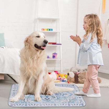 Homimp Washable Pee Pads for Dogs,2 Pack Reusable Puppy Pads Waterproof,Absorbent and Leakproof Dog Pee Pads,Non Slip Puppy Training Pads, Pet Mat for Floor, Crate, Couch, Whelping,Blue, 36"x41"