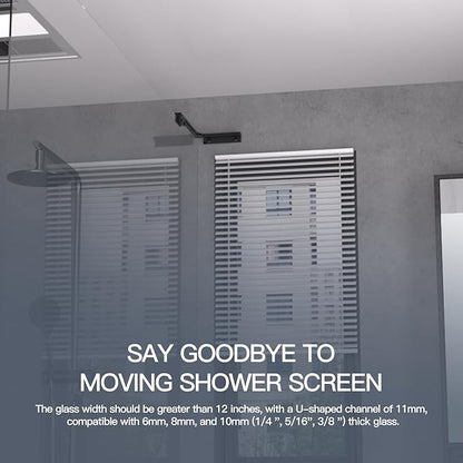 Shower Glass Support Bar, Both Sides Available, Frameless Bathroom Glass Clamp