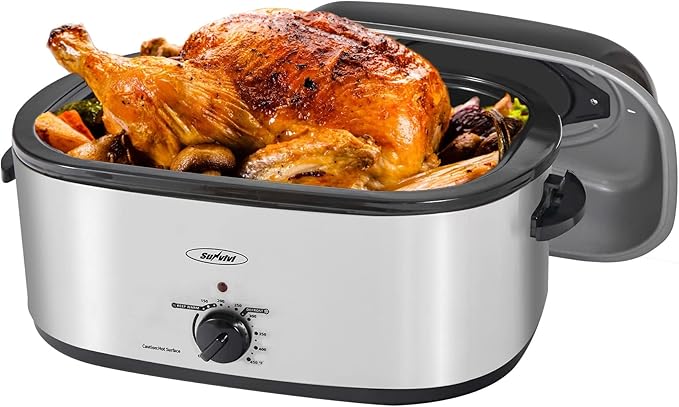 Sunvivi 28lb 24-Quart Roaster Oven, Electric Roaster Oven