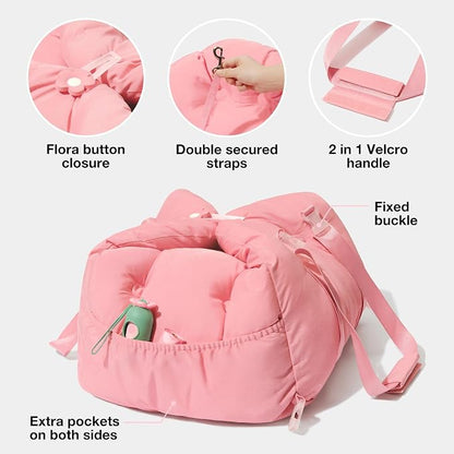 VETRESKA Dog Carrier Dog Car Seat for Small Dogs - Washable Cat Carrier Portable Puppy Bed for Car Seat of Easy Installation Pet Travel Carrier Bed with Storage Pocket & Safety Clip-On Leas | Portable Puppy Bed for Car Seat of Easy Installation Pet Tra...