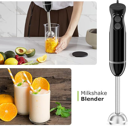 Bonsenkitchen Immersion Blender Handheld, 2 Mixing Speed Hand Blender Electric