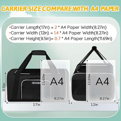 Small Pet Carrier 17" L x 12" W x 8.5" H Airline Approved, Black | for JetBlue/Frontier/Spirit Airlines, Lockable Safety Zippers and Anti-Scratch Mesh, Pets Under 8 lbs