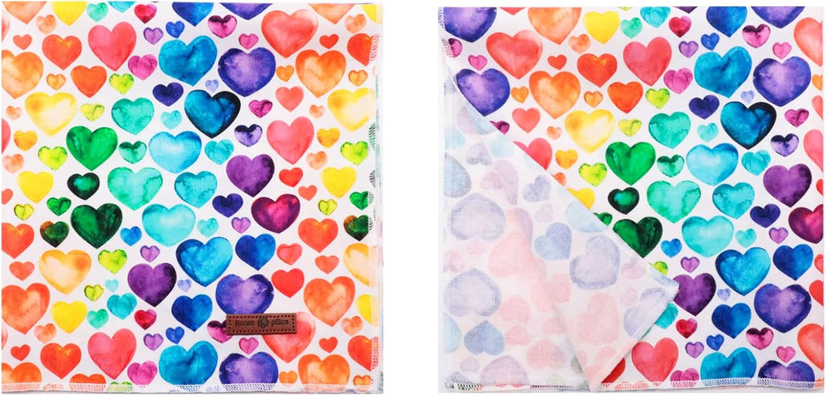 Lionet Paws Valentine's Dog Bandana,Fabric Love Dogs Kerchief for Small Medium Dogs,Dog Triangle Cotton Scarf for Girl Boy