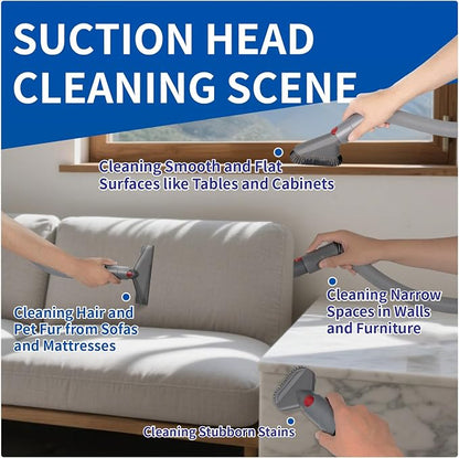 Vacuum Attachment Kit Compatible with Dyson V7 V8 V10 V11 V15 Cleaner | Flexible Extension Hose Mattress Tool Stiff Brush Soft Bristle and Flexible Crevice Tool for Home Cleaning