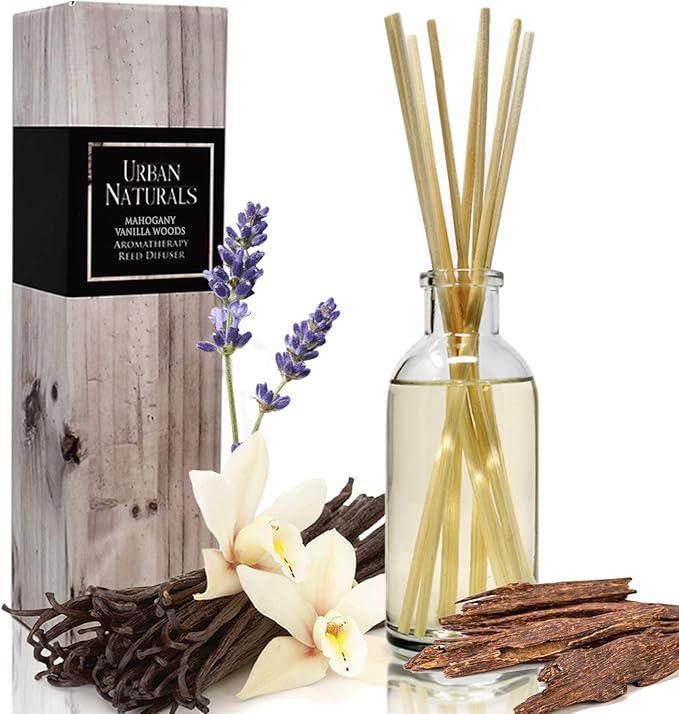 Urban Naturals Mahogany Vanilla Woods Reed Diffuser Set – Made