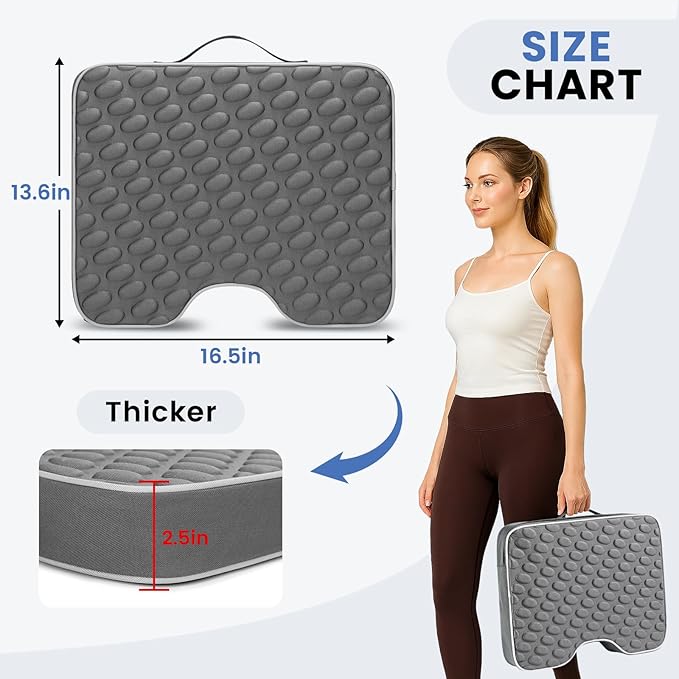 Stadium Seat Cushions - Portable Bleacher Cushions with 2.5" Extra Thick High-Density Foam and Massage Dots, Fashion Outdoor Seat Cushions for Sports Events, Travel, Camping, Chairs - 3 Pack
