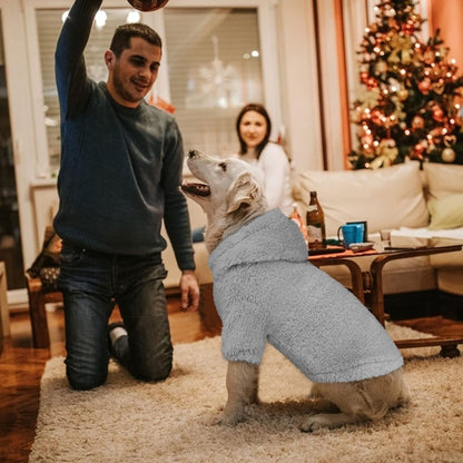 Stpiatue Dog Hoodie, Warm Soft Fleece Dog Coats Hooded Sweatshirt for Large Dogs, XX-Large, Grey